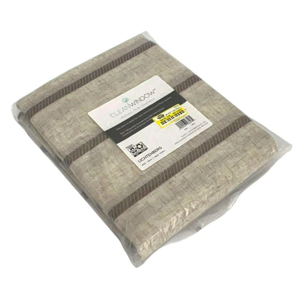 Clean Window Lichtenberg 84x52 Twill Stripe Curtain single Panel Beige Brown NIB - Image 4 of 4