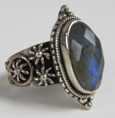 Artisan Crafted Malagasy Labradorite Sterling Silver Ring Sz 8 JK081