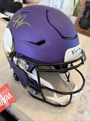 Justin Jefferson Signed Vikings Speed Flex Full Size Helmet Becket COA
