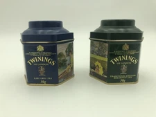 Lot Of 2 Twinings Tea Tins, 50g Ea, English Breakfast, Earl Grey ——422——