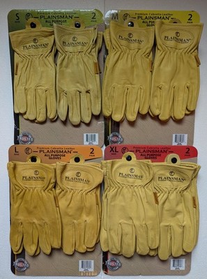 Plainsman Premium Yellow Cabretta Leather Work Gloves SM, M, L OR XL 2 PAIRS NEW
