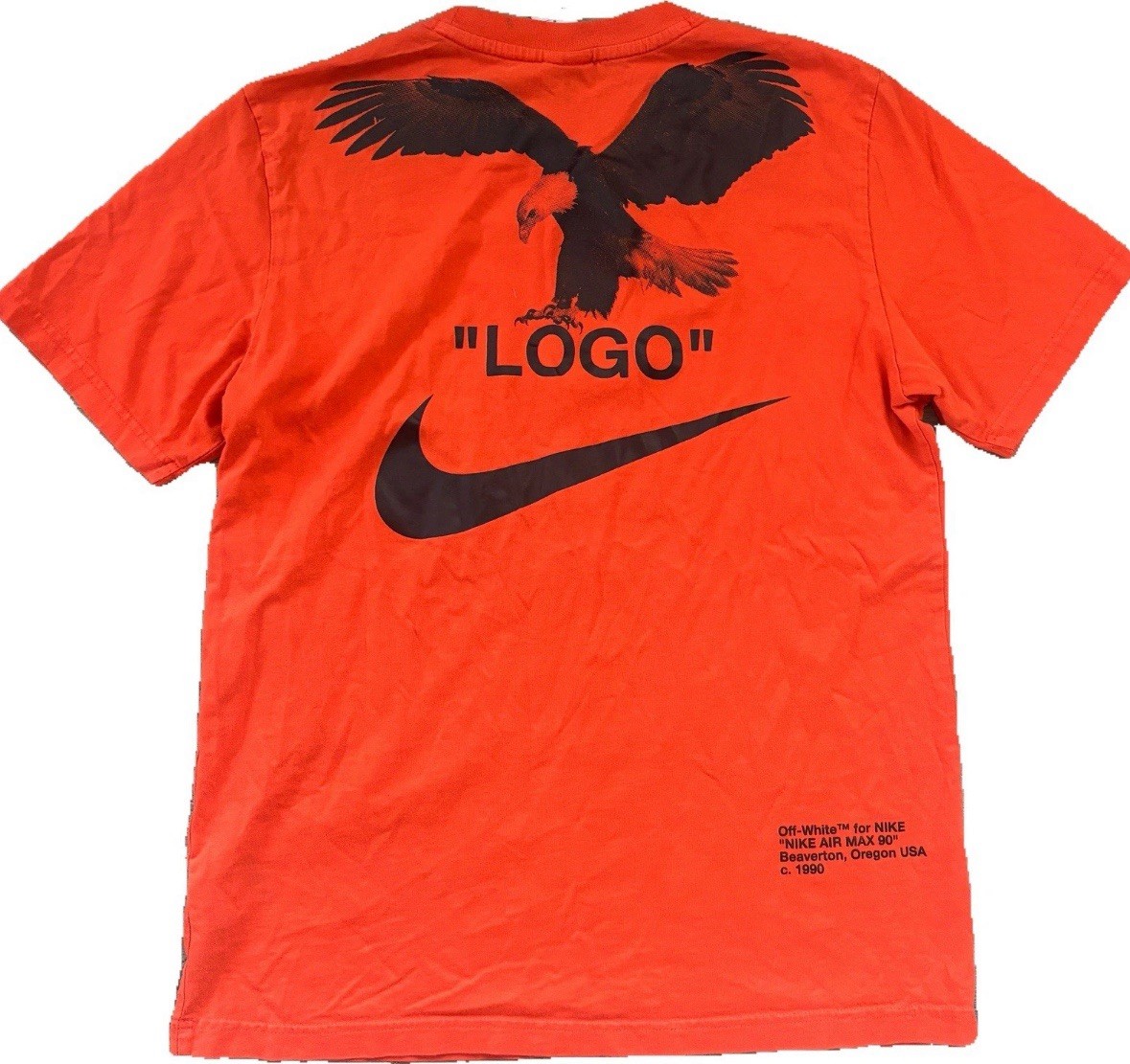 OFF WHITE X NIKE T shirt Nike x Off White "LOGO" M Virgil Abloh arancione collab maglietta streetwear taglia