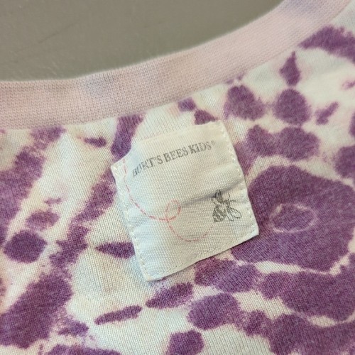 Burts Bees Pajama Set size 4T Short Sleeve & Pants Purple Tie Dye - Picture 6 of 9