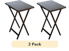 Mainstays Indoor Single Folding TV Tray Table - Walnut L 19 x W 15 x H 26