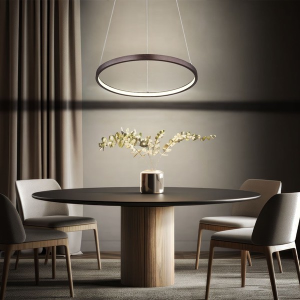 HäNgelampe HäNgeleuchte Pendelleuchte Kaffeefarben Led HöHenverstellbar H 120 Cm-image