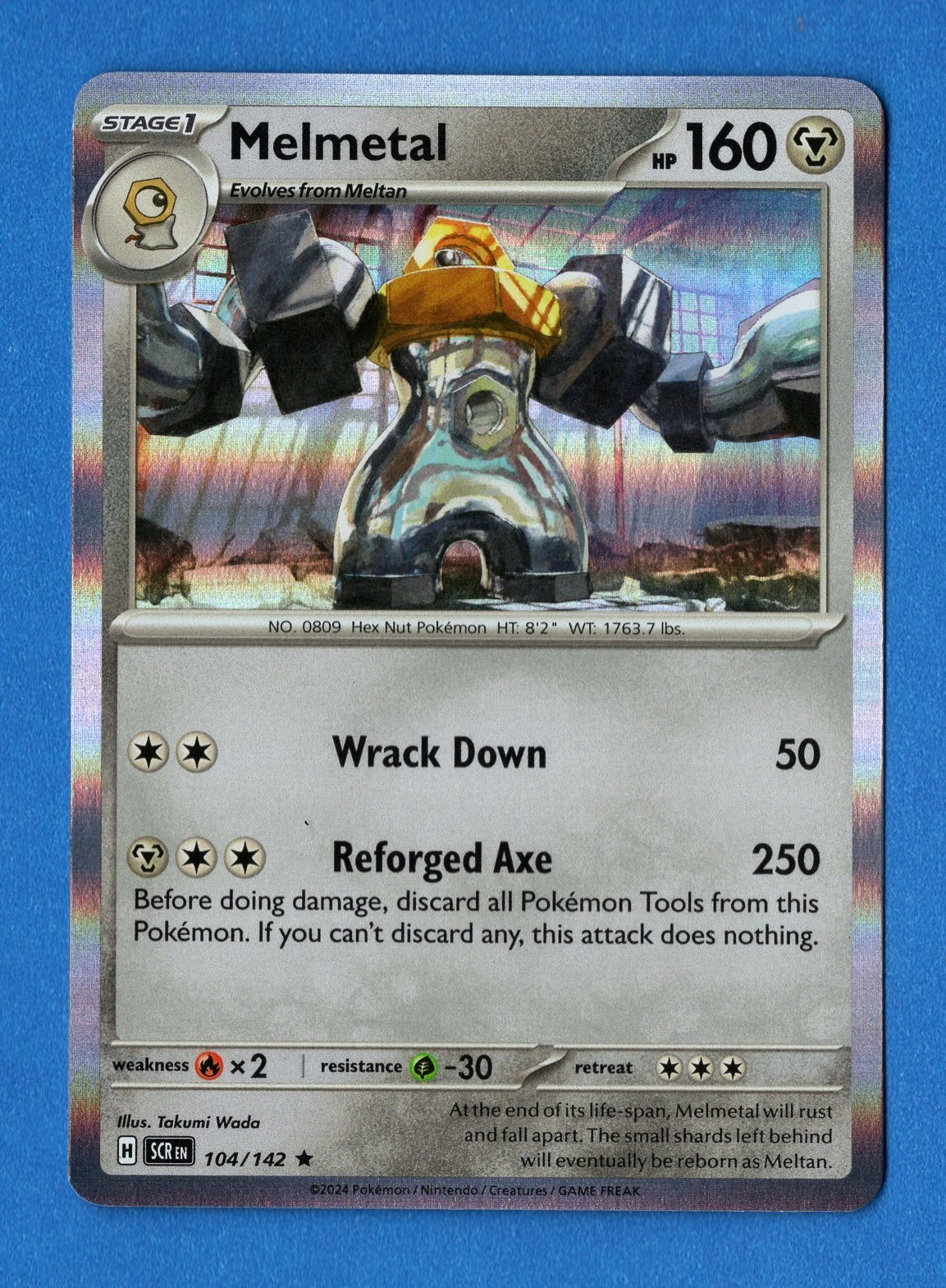 Pokemon Stellar Crown 104/142 Melmetal Holo