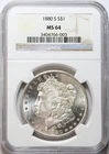 1880-S $1 Morgan Silver Dollar NGC MS64 - Lustrous - Frosty / Flashy Coin