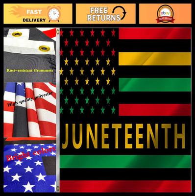 Juneteenth Flag 4x6FT - Independence Day Freedom Banner, Vivid Colors, Double-St