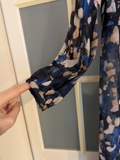 Beautiful MINT VELVET Midi /Calf Dress 12 Blue Black Beige