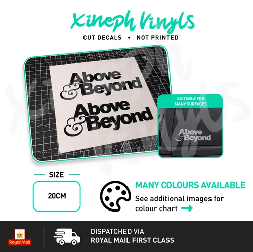 2 x Above & and Beyond vinyl sticker decal car van truck window optional logo cd