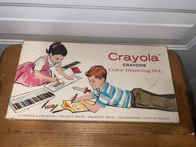 Vintage Binney & Smith Crayola Crayons Set 1958, 72 Colors w/sharpener & extras