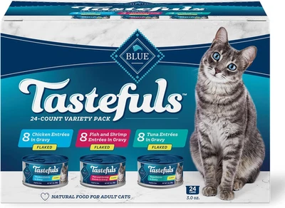 BLUE BUFFALO COMPANY, LTD Blue Buffalo Tastefuls Flaked Wet Cat Food Variety Pack, Made with Natural Ingre