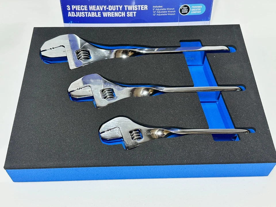 NUEVO Juego de llaves giratorias ajustables de alta resistencia Cornwell Tools CRW3TWB 3 piezas en espuma Foto 3 de 4