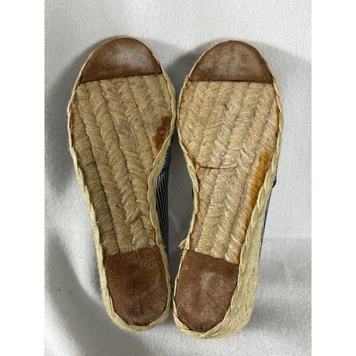 Lauren Ralph Lauren zeppa espadrillas taglia 5B blu bianco scarpe a righe donna - Foto 9 di 9