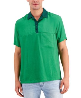 INC International Concepts Мужская рубашка поло с карманами Rolling Hills S СРЕДНЕГО ЗЕЛЕНОГО размера