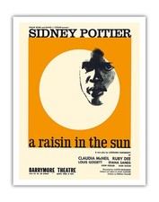 A Raisin in The Sun - Starring Sidney Poitier - Vintage Film Movie Poster c.1959