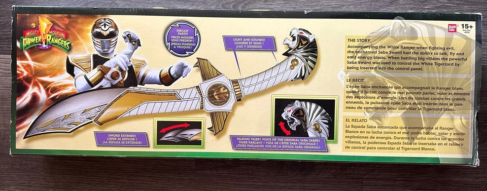 Mighty Morphin Power Rangers Legacy Saba The Talking Tiger SABER Bandai. Nuevo en paquete Foto 2 de 2