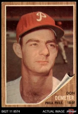 1962 Topps #146 Don Demeter Green Tint Phillies RARE VARIATION 2 - GOOD