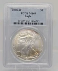 2008-W $1 American Silver Eagle PCGS MS69 W/Toning