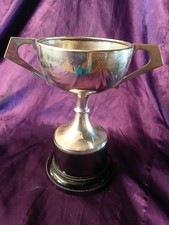 EPNS Trophäe GRAVUR Madam Gwynn Jones Pokal 7,5" Kunststoffsockel versilbert