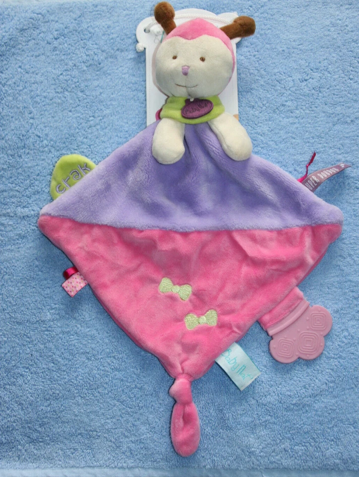 BABYNAT DOUDOU COCCINELLE PLAT ROSE MAUVE VIOLET SUPER DOUDOU CRACK  BN0134 NEUF - Photo 1/1
