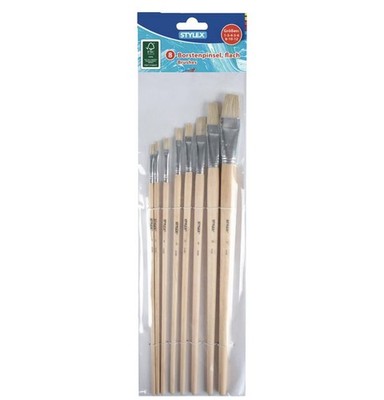 Stylex Pinsel Set mit 8 flachen Borstenpinseln 2mal