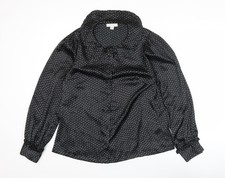 Womens UK Size 10 Topshop Black Basic Blouse