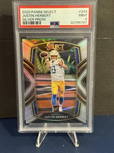 2020 Panini Select Justin Herbert Silver Prizm #244 Rookie RC Club Level 