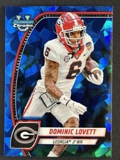 2024 Bowman Chrome University Sapphire Dominic Lovett #64 Georgia Bulldogs B