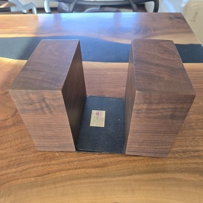 High End MARSHALL STUDIOS inc. BOOKEND Walnut Block 