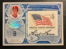2005 Donruss Leaf Stamp On Card Auto Fred Lynn /100