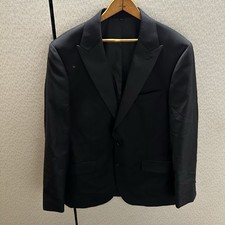 J.Crew Thompson Peak Lapel Tuxedo Jacket Black Wool Size 42L AZ235