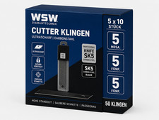 50x Cuttermesser-/Teppichmesserklingen 18mm schwarz Abbrechklingen Carbonstahl