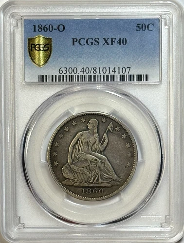 1860-O Seated Liberty Half Dollar - PCGS XF40 Gold Shield - Civil War Era 50C