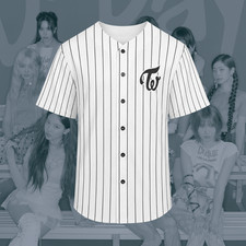 TWICE THIS IS FOR Baseball Jersey White Once Merch Shirt Kpop Concert Outfit K69