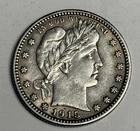 XF 1915-D Barber Silver Quarter (light obv cleaning), U.S. Extra Fine 25c Type