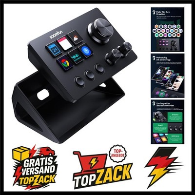 Stream Controller Deck SE Schwarz, 6 LCD Makrotasten & Drehknöpfe, auslösen v...
