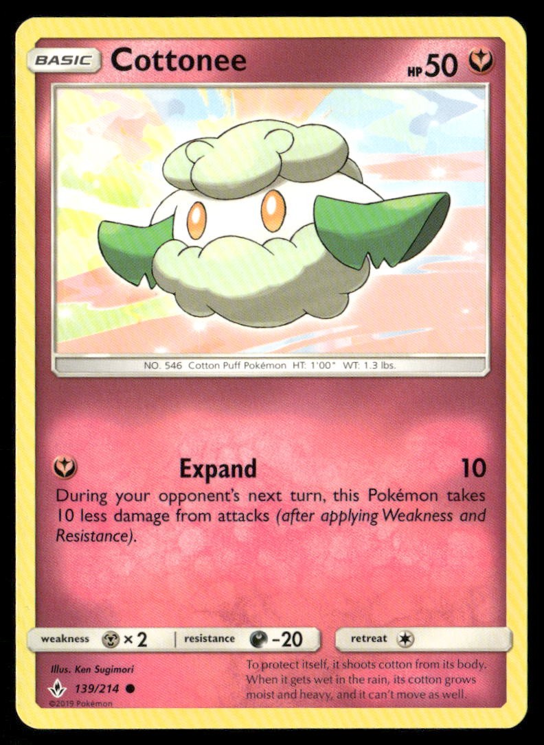 Cottonee Unbroken Bonds 139/214 Common Pokemon Near Mint