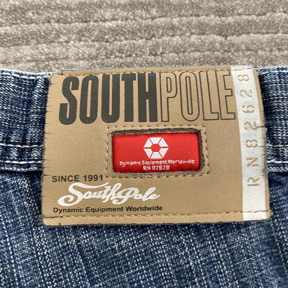 Pantalones Cortos Southpole Para Hombres 36 Azul Denim Jean Sueltos Largos Calce Relajado 100% Algodón Foto 4 de 4