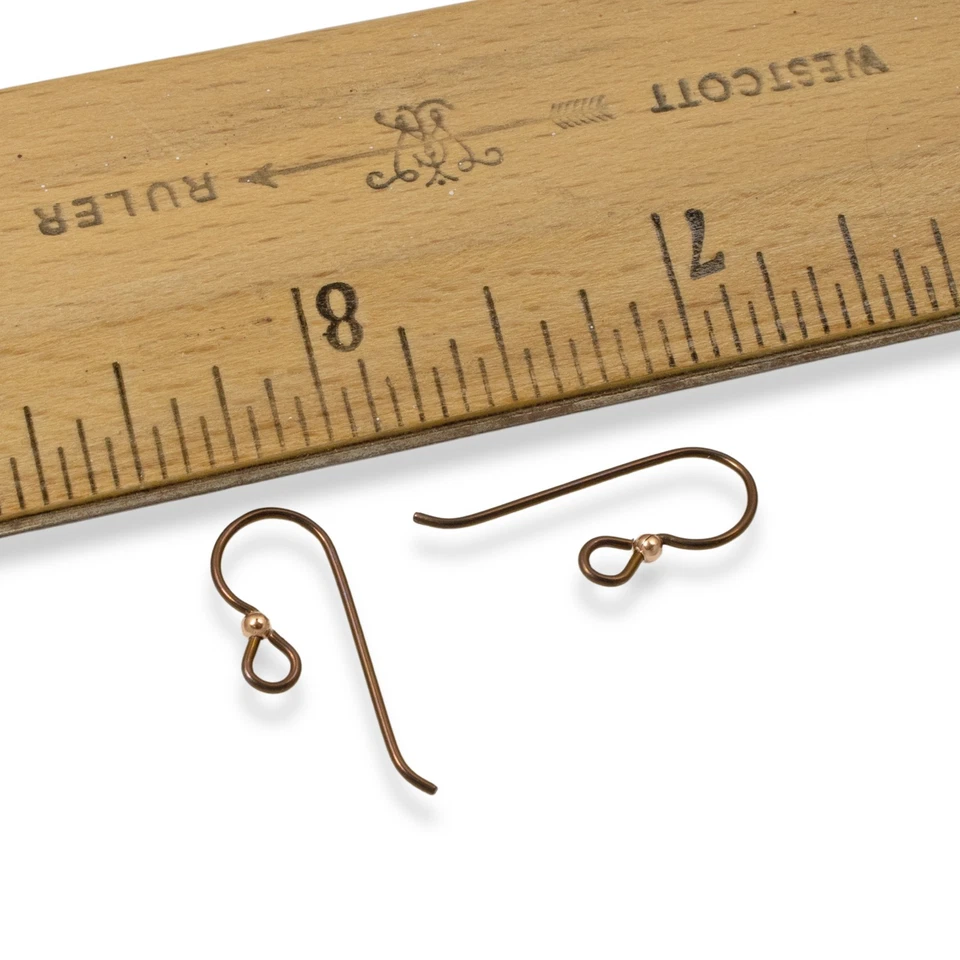 10 cables para orejas de niobio de bronce + acento de cuentas de cobre - ganchos para pendientes hipoalergénicos Foto 4 de 4