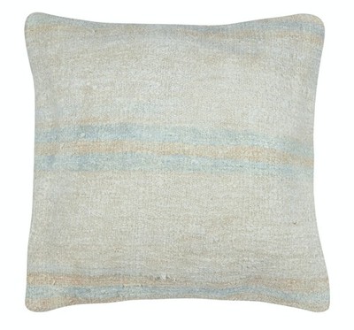 23''x22'' Vintage Kilim Accent Pillow Cover. Handwoven Turkish Hemp Cushion Cover