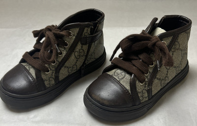 Gucci Kids High Top Sneakers Baby Shoes Size 22 (EU) Preowned