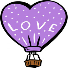 30 Custom Purple Love Balloon Personalized Address Labels