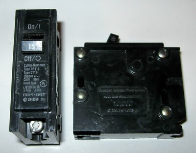 Cutler Hammer Type BR 15A 15 Amp single Pole Circuit Breaker BR115