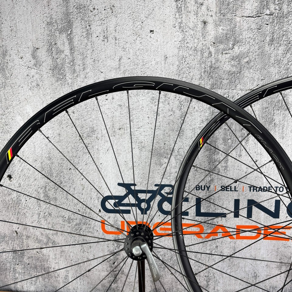 Belgium R Rim HED Belgium Black Alloy Clincher Wheelset 700c Rim Brake Powertap G2 ...