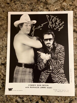 Wrestling WWE Jimmy Hart/ Cowboy Bob Orton  autographed 8x10 photo from signing