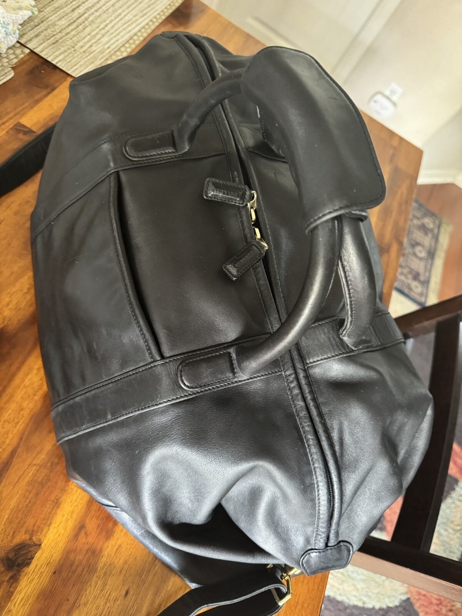 Coach Vintage Black Leather Travel Duffel Bag F 1 S- 0502 | eBay Coach Vintage Black Leather Travel Duffel Bag F 1 S- 0502 | eBay