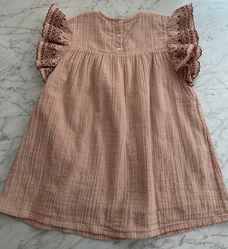 Nwt Louis Louise Paris 11 12 Y Misha Doen Soft Cotton Gauze Dress Pink Bonton - Picture 10 of 12