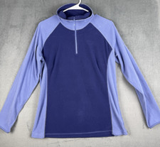 Columbia Fleece Jacket Women  s Large Blue Purple Mock Neck Outdoor Hiking Warm