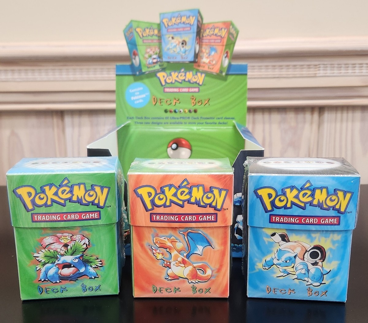 ポケBOX 3x SEALED 1999 Pokemon WOTC Deck Boxes w/ Display - Charizard
